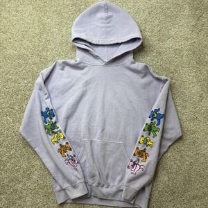Grateful Dead Ripple Hoodie Mens Small Purple Dancing Bears Fleece Sweatshirt